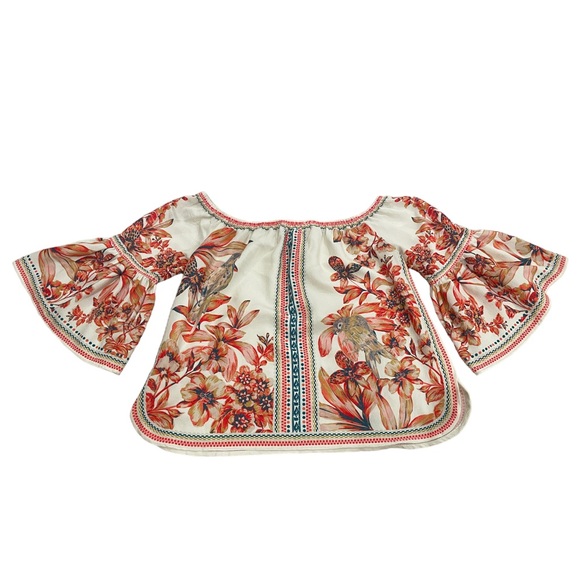Tomato Floral Print One Shoulder Blouse main image 1